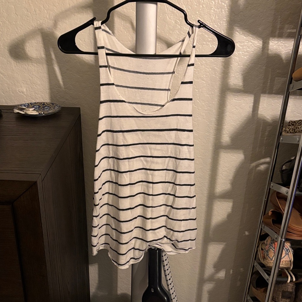 Alternative Apparel Striped Tank Top in Black and White